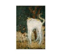 Póster artístico sobre lienzo de Pierre Bonnard de El gato blanco y arte de pared, impresión moderna para decoración de dormitorio familiar, sin marco, 40 x 60 cm