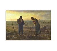 Póster artístico sobre lienzo de The Angelus Jean Francois Millet y arte de pared, impresión moderna para decoración de dormitorio familiar, sin marco, 50 x 75 cm