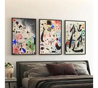 Póster artístico surrealista moderno de Joan Miró, impresiones sobre lienzo, pintura de cafetería, bar para sala de estar, dormitorio, decoración de pared del hogar, 30 x 40 cm, 3 piezas, sin marco