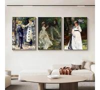 Póster artístico vintage de Pierre Auguste Renoir, láminas impresas en lienzo para decoración de pared, ideal para el salón o como decoración moderna del hogar (50x70cm/3 piezas sin marco).