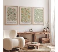 Póster artístico vintage de William Morris con diseño botánico, lienzo impreso, pintura de flores para pared, decoración de habitación, oficina y hogar (30 x 40 cm, 3 unidades)