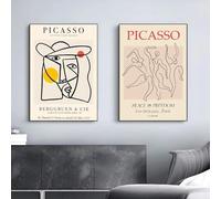Póster azul de Henri Matisse Picasso para mujer, impresiones en lienzo, pintura moderna para el hogar, sala de estar, cafetería, bar, decoración de pared, 60 x 90 cm, 2 piezas, sin marco