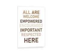 poster Be Kind Diversity Poster, All Are Welcome Inclusive Wall Art for Classroom Decor, School, Nursery, Kids Room Canvas Print(Framed,16x24inch(40x60cm))