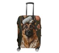 Póster belga de Malinois en albornoz, póster de perro, impresión de baño belga malinois, arte de pared, retrato belga de Malinois, póster de baño de perro, 1 funda de equipaje M (22-24 pulgadas)