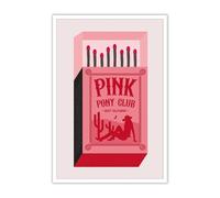 poster Beshdomp Pink Pony Club Posters - Vintage, Cowgirl Canvas Wall Decor for Kitchen & Bedroom(Framed,12x18inch(30x45cm))