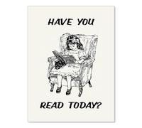 poster Black and White Reading Poster, Have You Read Today Funny Affirmations, Line Art Canvas Print for Library Bedroom Wall Decor(Unframed,12x18inch(30x45cm))