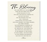 poster Blessed Word Art Print - Beautiful Christian Scripture Poster for Wall Décor - Inspirational Gift for Home, Baptism, Wedding or Prayer Room in Canvas or Wood(Framed,16x24inch(40x60cm))