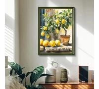 Póster botánico de cocina costera italiana de verano con limonero, naturaleza muerta, lienzo, arte de pared, decoración del hogar, 40 x 50 cm, sin marco