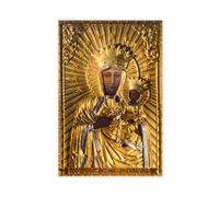 Póster católico de Nuestra Señora de Czestochowa de Polonia con diseño de Madonna negra para dormitorio, decoración de pared, oficina, habitación, decoración estética, regalo, sin marco, 24 x 36