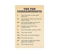 poster Christian Ten Commandments Poster - Old Testament Rules Inspirational Sign, Wall Decor for Home, Church & Faith-Based Gifts(Framed,16x24inch(40x60cm))
