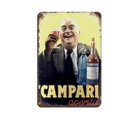 Póster clásico de aperitivo de Campari, letrero de estaño de metal vintage para pub, club, cafetería, bar, hogar, decoración de pared, póster retro de 8 x 12 pulgadas (20 x 30 cm)