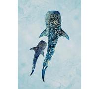 Póster Clásico De Criaturas Marinas Gigantes En El Océano, Tortuga, Ballena, Tiburón, Pintura En Lienzo, Imágenes Artísticas De Pared, Decoración De La Habitación Del Hogar A3 21Cmx30Cm Sin Marco