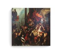 Póster clásico de Eugène Delacroix La Justicia de Trajano, lienzo y arte de pared, impresión moderna para decoración de dormitorio familiar, 70 x 70 cm