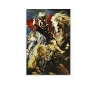 Póster clásico de San Jorge y el dragón de Peter Paul Rubens para la habitación, arte estético para pared, decoración moderna del hogar, 60 x 90 cm