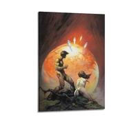 Póster clásico del planeta rojo de Frank Frazetta Dark Fantasy Pintor Póster Impresión Lienzo Pintura de pared Arte Decoración moderna para el hogar Obras de arte Idea 24 x 36 pulgadas (60 x 90 cm)