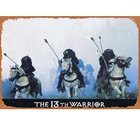 Póster clásico retro de la película The 13th Warrior Original Lobby Card 2 Antonio Banderas Diane Venora Vintage Metal Tin Sign Old TV Film Poster Gift Karaoke Bar Pub Club Placas Decorativas Pared