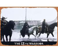 Póster clásico retro de la película The 13th Warrior, tarjeta original del vestíbulo 7 Antonio Banderas Diane Venora, cartel de metal vintage de estaño, póster de película de televisión antigua