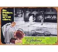 Póster clásico retro de la película The ABOMINABLE DR PHIBES Lobby Card 7 Vincent Price Joseph Cotten Vintage Metal Tin Sign Old TV Film Poster Gift Karaoke Bar Pub Club Placas Decorativas de Pared
