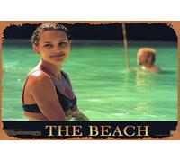 Póster clásico retro de la película The Beach, tarjeta original del vestíbulo, 7 Leonardo DiCaprio, Danny Boyle, letrero de metal vintage, póster de película de televisión, regalo para karaoke, bar