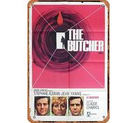 Póster clásico retro de la película The Butcher, también conocido como LE BOUCHER, póster original de una hoja, póster de película Claude Chabrol, horror, vintage, letrero de estaño, póster de