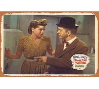 Póster clásico retro de la película The DANCING MASTERS Lobby Card 2 Laurel and Hardy 1944, letrero de metal vintage de estaño, póster de película de televisión antigua, regalo para karaoke, bar, pub