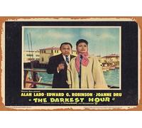 Póster clásico retro de la película The DARKEST HOUR aka HELL ON FRISCO BAY Lobby Card 4 Alan Ladd Edward G Robinson Vintage Metal Tin Sign Old TV Film Poster Gift Karaoke Bar Pub Club Placas