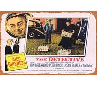 Póster clásico retro de la película The Detective Original Lobby Card 2 Alec Guinness Father Brown Peter Finch Vintage Metal Tin Sign Old TV Film Poster Gift Karaoke Bar Pub Club Placas decorativas de
