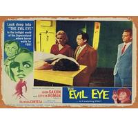 Póster clásico vintage de la película The evil eye original US Lobby Card 8 Mario Bava John Saxon Giallo Horror Retro Metal Film TV Poster Gift Karaoke Bar Pub Club Placas decorativas de pared Man