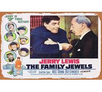 Póster clásico vintage de la película The Family JEWELS Original Lobby Card 5 Jerry Lewis Sebastian Cabot Retro Metal Film TV Poster Gift Karaoke Bar Pub Club Placas de pared decorativas Hombre Cueva