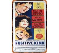 Póster clásico vintage de la película The FUGITIVE KIND, póster original de la película Daybill Marlon Brando Retro Metal Film Póster de TV Regalo Karaoke Bar Pub Club Placas de pared Decoración del