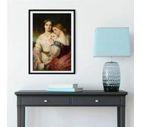 Póster clásico vintage de pareja romántica lésbica LGBT, pintura antigua sobre lienzo, arte de pared para decoración del hogar en la sala de estar (50x75cm)