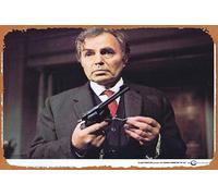 Póster clásico vintage de película antigua COP OUT Lobby con 4 James Mason Stranger In The House, póster de metal de estaño, póster de TV, regalo para karaoke, bar, pub, club, placas decorativas de