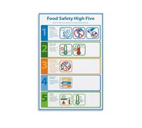 poster Clean Kitchen Rules Poster - Essential Food Hygiene Tips & Guide, Modern Wall Art for Home Kitchen, Pantry, Dining Room Decor (Framed,16x24inch(40x60cm))