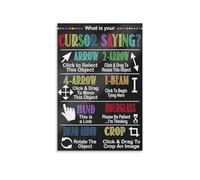 poster Coding & Computer Basics Poster, What Is Your Cursor STEM Chart, Keyboard Education Wall Art for Kids Classroom(Framed,08x12inch(20x30cm))