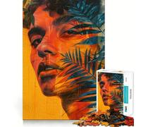 Póster Collage con Cara, Rompecabezas de 1000 Piezas para Adolescentes, Juguete de lógica Fuerte, Escape Tranquilo, Borde Transparente, Regalo de cumpleaños (38x26cm)