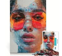 Póster Collage con Cara, Rompecabezas de 1000 Piezas para Adultos, Rompecabezas Mental Suave y Relajante, Imagen para armar, artículo de Santa Claus (50x75cm)