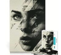 Póster Collage con Cara, Rompecabezas de 1000 Piezas para Adultos y Adolescentes, Juguete para Pensar y reflexionar, Alivio del estrés, Regalo navideño de Corte Limpio (38x52cm)
