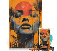Póster Collage con Cara Rompecabezas para Adultos 1000 Piezas Acertijo Mental Relajación Patrón de ensamblaje Artículo de Santa Claus (38x52cm)
