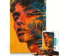 Póster Collage con Rostro Rompecabezas de 1000 Piezas para Adultos Juguete Inteligente para el hogar Pasatiempo Arte de Bordes Lisos Coleccionable (50x75cm)