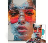 Póster Collage con Rostro, Rompecabezas para Adultos de 1000 Piezas, Juguete para ejercitar el Cerebro, Ideal para Relajarse y Crear imágenes, Regalo artístico (38x52cm)
