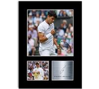 Póster con autógrafo firmado de Carlos Alcaraz y jugador de tenis en tamaño A4