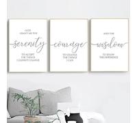 Póster con cita moderna sobre la oración de la serenidad, tipografía sobre coraje y sabiduría, arte mural en lienzo, decoración para el hogar (60x90cm-3 piezas)