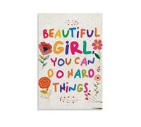 Póster con citas inspiradoras de Beautiful Girl You Can Do Amazing Things - Lienzo decorativo para pared (60 x 90 cm)