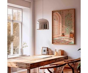 Póster con estampado de arquitectura de mezquita islámica, láminas de arte musulmán para decoración de pared de dormitorio (70x100CM/Sin marco)