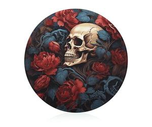 Póster con imagen de calavera, tabla de cortar redonda, fácil de limpiar, tablas de cortar para cocina, tamaño grande 7.9, tablas de cortar esenciales de cocina, convenientes para carne y verduras