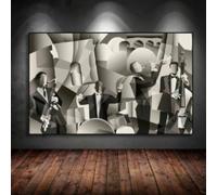 Póster con impresión de música de banda de jazz africana abstracta, obra de arte de violonchelo, cuadro de pared moderno, decoración de habitación, marco de 60 x 110 cm