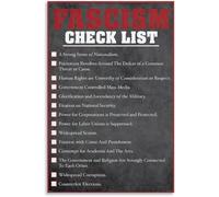 Póster con lista de verificación del fascismo Decoración divertida para la