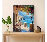 Póster con paisaje de costa marina azul, lámina decorativa para pared (60x90cm)