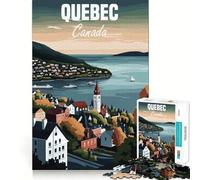 Póster con Paisaje de la Ciudad de Quebec, 1000 Piezas, Rompecabezas para Adultos, Regalos, Mejora la Memoria, relajación Mental, Corte Premium, cálida Sorpresa (38x52cm)