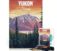 Póster con Paisaje montañoso del Yukón,Canadá Rompecabezas de 1000 Piezas para Adultos Juguete para Resolver Problemas Juego de Corte de Calidad Profesional Actividad Relajante para Grupos